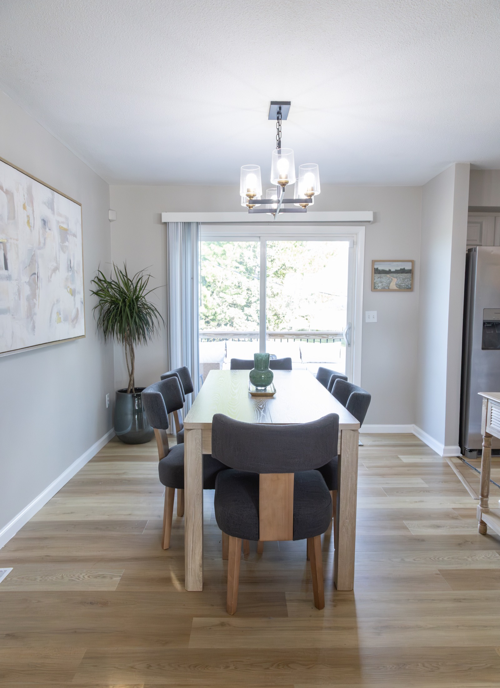 Dining table at Field & Pine, set for a group meal