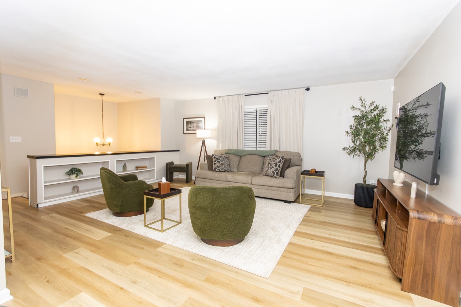 The upstairs living room at Field & Pine