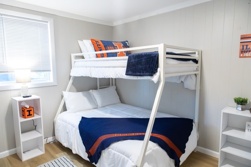 Bunk room with a twin-over-full bunk bed
