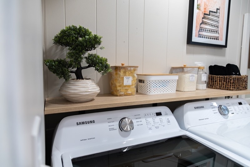 Laundry area with a washer and dryer